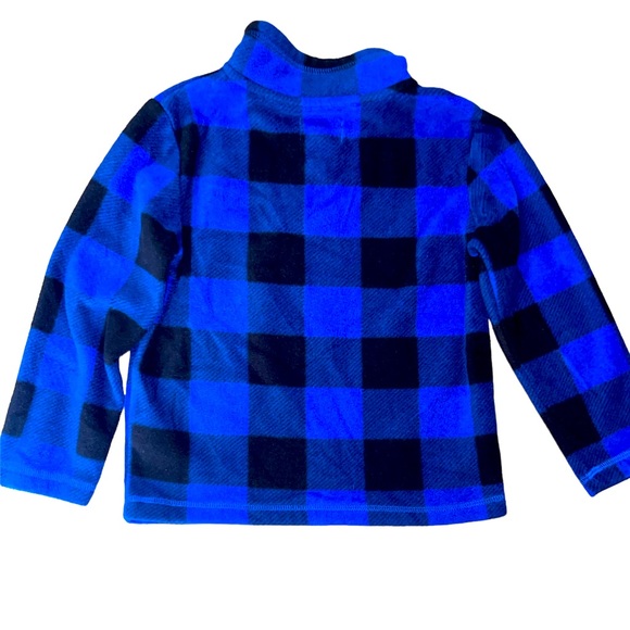 Blue and black plaid fleece pullover - Picture 2 of 3